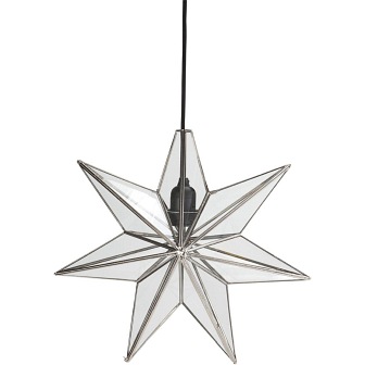 Świąteczna szklana lampa Gwiazda srebro 60cm